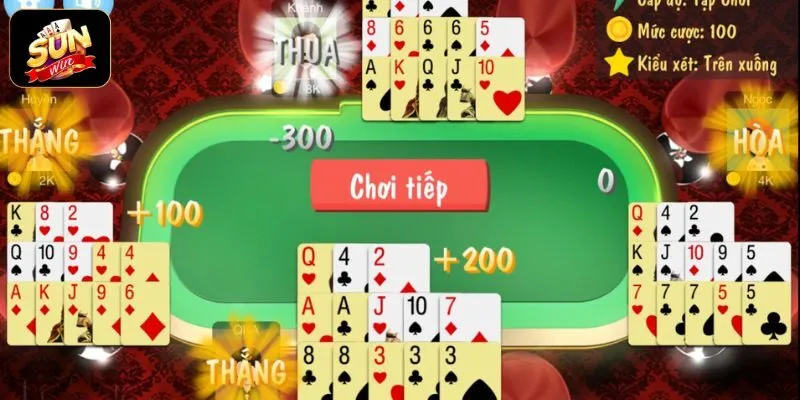 Giao diện chia bài trực quan của trò chơi Mậu Binh Online